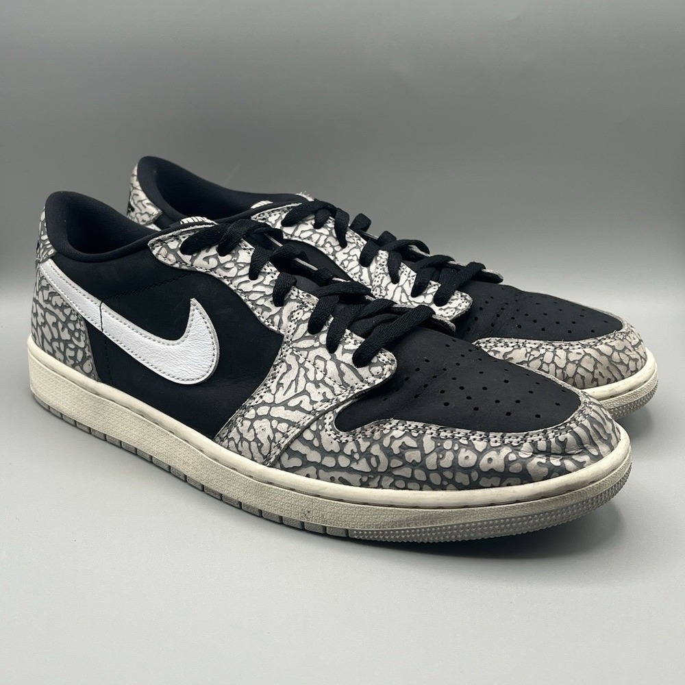 2022 Nike Air Jordan 1 Retro Low OG Black Cement Retro - Men's Size 14 USED